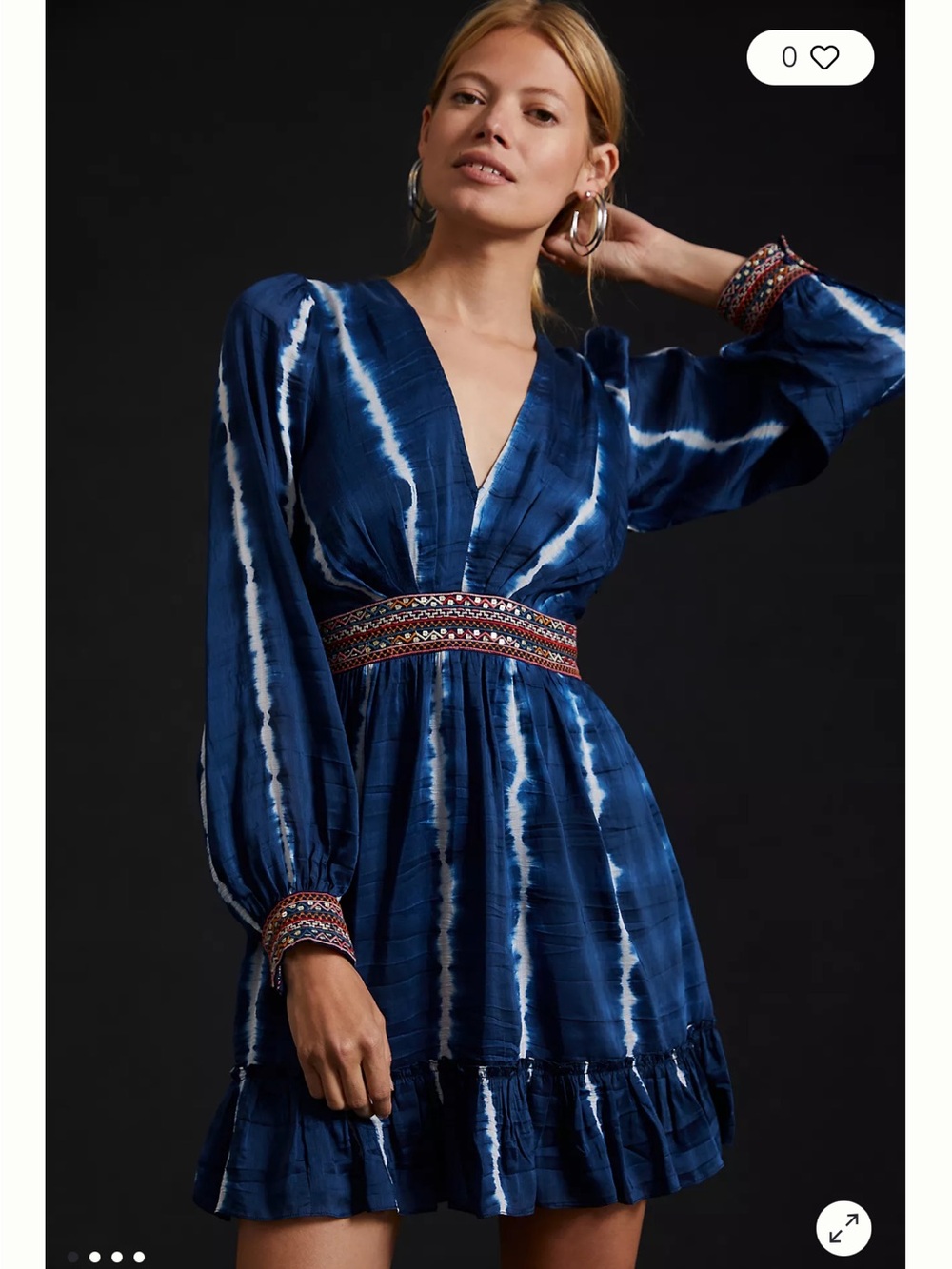 Verb by Pallavi Singhee Beaded Tie-Dye Mini Dress